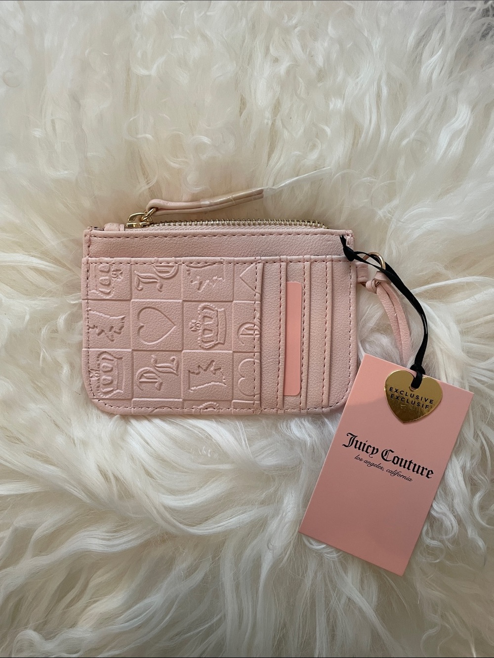 🎀JUICY COUTURE NWT Pink Zip Card Holder Wallet - Picture 3 of 10